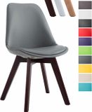 CLP Manado Chaise de salle à manger - Similicuir gris noyer