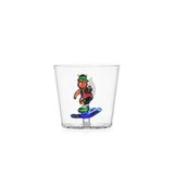 Ichendorf Milano Tumbler Snow Games-collectie van eekhoorntjes en ski, 30 cl, borosilicaatglas, handgemaakt