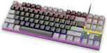 XUNFOX K80 Clavier mécanique de jeu RGB - Blue Switch - TKL - QWERTY (États-Unis) - Noir/Gris