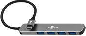 Goobay USB hub (USB-C) | 4x USB-A | USB3.0 5 Gbps | aluminium | 0,10 meter