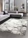CARPETIA Vloerkleed woonkamer designertapijt marmer look met glanzende vezels in grijs afmeting 80x150 cm