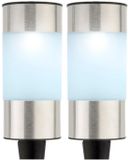 Lumineo Set van 8x stuks solar tuinlamp/prikspot cilinder op zonne-energie 14 cm - koel wit
