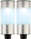 Lumineo Set van 8x stuks solar tuinlamp/prikspot cilinder op zonne-energie 14 cm - koel wit