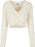 Urban Classics Cropped Feather Cardigan Dames XL Ivoor