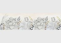AG Design AWB 8420 Zelfklevende bloemenrand, zelfklevende decoratie voor muren, meubels, behang, wandbekleding en deuren, folie, meerkleurig, breedte 500 cm x hoogte 14 cm