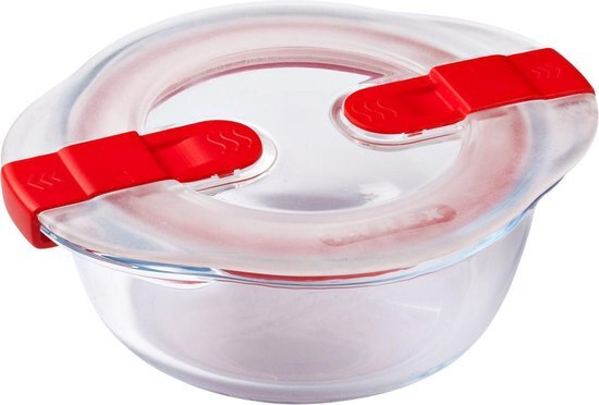 Pyrex Cook & Heat Voedselcontainer Rond - Inclusief Deksel - Borosilicaatglas - 20x18 cm - Transparant