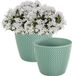 Prosperplast Plantenpot/bloempot Splofy - 2x - mint groen - kunststof - D16 x H13 cm