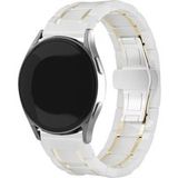 Strap-it Samsung Bracelet en céramique avec maillons Samsung Galaxy Watch 6 - 44mm (blanc/doré)