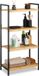 Merkloos Relaxdays badkamerrek - 4 planken - bamboe - metaal - 97 x 50,5 x 27 cm
