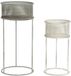 DKD Home Decor Plantenbakken set 33 x 33 x 70 cm Metaal Wit Vintage