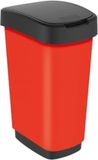 Rotho Twist prullenbak 25l met deksel, kunststof (PP) BPA-vrij, rood