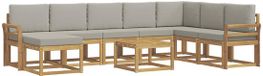 vidaXL Ensemble de salon d'extérieur, 9 pièces, blanc et gris clair