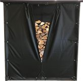 QUICK STAR Weerbescherming voor- en achterwand van polyester voor brandhoutschuilplaats XXL 185x70x185cm