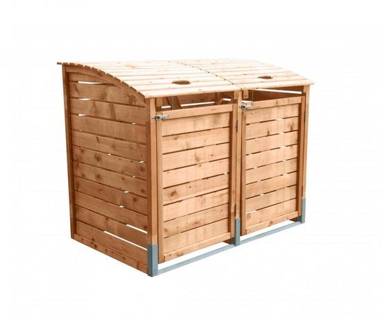 Intergard Bruine Houten Kliko Omwbouw voor 2 Containers 155x122x90 cm