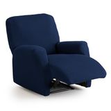 Maxifundas Elastische bankhoes voor relaxstoel, blauw, extra zacht, antislip en elastisch, model Inca