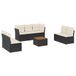 vidaXL 8-delige Loungeset met kussens, polyrattan, zwart