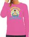 Bellatio Decorations Apres ski sweater voor dames - Buddha says ski you later - roze - wintersport S