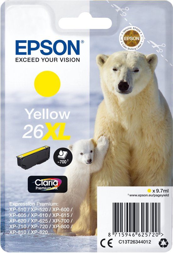 Epson 26XL Yellow Ink Cartridge - High Yield