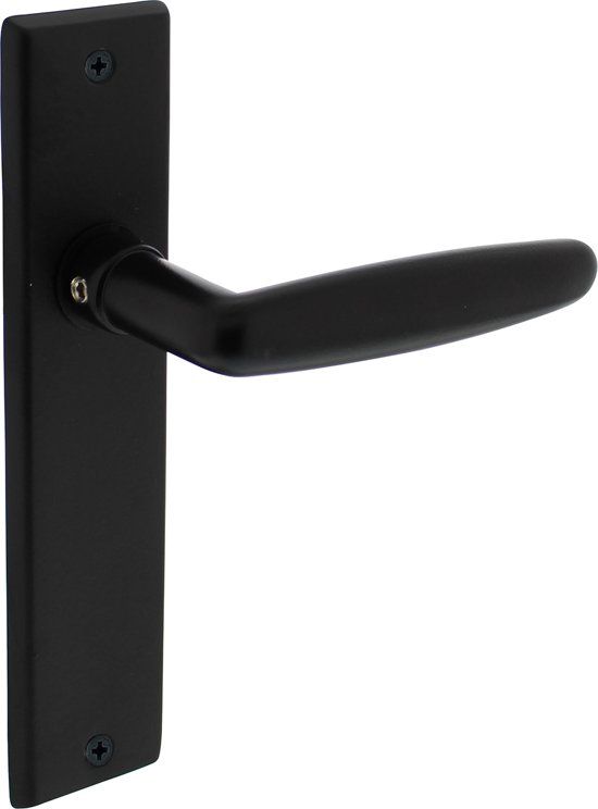 Intersteel Deurkruk Sophie met schild blind mat zwart - 8714186486078