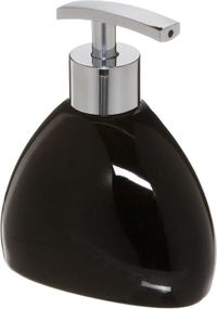 5Five Zeeppompje/dispenser - keramiek - zwart - 300 ml - navulbaar - toilet/badkamer/keuken