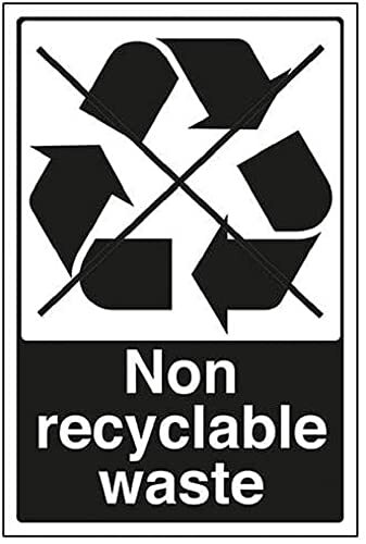 V Safety VSafety Non Recyclebaar Recyclingbord - 200mm x 300mm - Zelfklevende Vinyl