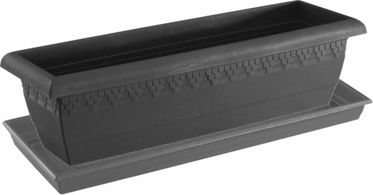 Hega hogar plantenbak - 60x20x16 cm - antraciet grijs - 1 stuk