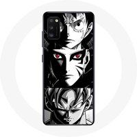 Maniacase Case voor Oppo A16 Sangoku Naruto Luffy een stuk Dragon Ball Z zwart-wit achtergrond anime manga
