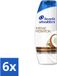 Head & Shoulders – Anti-roos shampoo – Intensieve hydraterende formule – Met kokosolie – 285 ml - Voordeelverpakking - 6 stuks