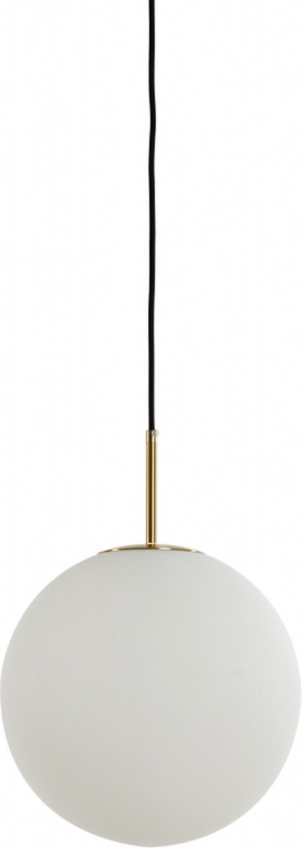 Light & Living - Hanglamp Medina Wit - Glas Antiek Brons / Wit - 25x25x25cm (hxbxd)