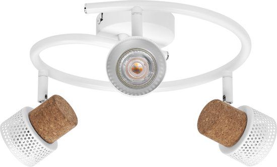 LEDVANCE DECOR SPOT CORK Spiral, 3 x 3,4W, 690lm, wit, spot, verstelbare koppen, dimbaar, warm witte lichtkleur, GU10