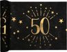 Merkloos Tafelloper 50 jaar verjaardag - 30 x 500 cm - op rol - zwart/goud