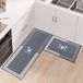 Sans marque Ensemble de tapis de cuisine antidérapants et anti-fatigue en deux pièces, fond en silicone épaissi, lavable, 40 x 60 cm + 40 x 120 cm