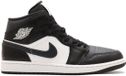 Nike Air Jordan 1 Mid - Heren - Sneaker - Zwart/Wit - Maat 43