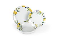Excelsa Lemon tafelservies, 18-delig, porselein, Bianco/Limoni, STK