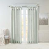 Emilia Madison Park Emilia Faux Silk Single Gordijn met Privacy Lining, DIY Twist Tab Top, Room Darkening Raam Drape voor Woonkamer, Slaapkamer en Slaapkamer, 84\" L x 50\"W, Dusty Aqua
