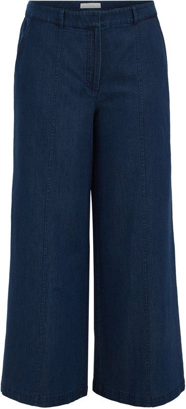 WE Fashion Dames super wide leg denim broek - Curve