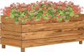 vidaXL Plantenbak verhoogd 100x40x38 cm gerecycled teakhout en staal