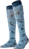 FALKE Rose Brush Kniekousen Dames Blauw - Maat 35-38