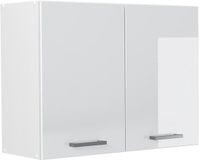 Vicco Glazen keukenkast R-Line, Wit Hoogglans/Wit, 80 cm