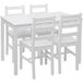Ensemble de salle à manger HWC-F77, ensemble de salle à manger, style champêtre en bois massif 110cm ~ Blanc