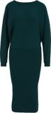 WE Fashion Dames fijngebreide midi jurk met boothals