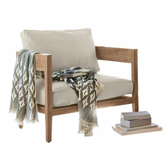 Loberon Fauteuil Courtelevant crème/bruin