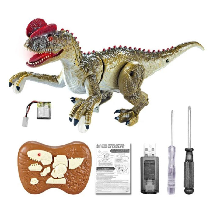 Stuff Certified® Stuff Certified® RC Dinosaurus (T-Rex met Dubbele Kroon) met Afstandsbediening - Bestuurbaar Speelgoed Tyrannosaurus Rex Dino Robot Groen