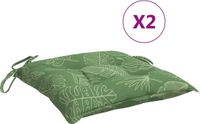 vidaXL Stoelkussens 2 st bladpatroon 50x50x7 cm stof