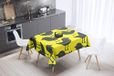 Bonamaison Tafelkleed, Anti-Mold, Sneldrogend, Waterdicht, 100% Polyester Tafellaken, Neon Geel, Rook, 140 x 140 Cm