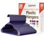 Paarse Campior Paarse plastic kleerhangers, 20 stuks, sterk plastic, slanke en ruimtebesparend, duurzaam, licht met antislip-inkepingen op de schouders voor onderjurken, pakken, jassen en hemdjes