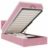 vidaXL Lit coffre avec matelas velours rose 90x200cm