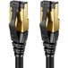 deleyCON 10m CAT8.1 LAN-Kabel Netzwerkkabel - RJ45 LAN DSL Kupfer S/FTP Abschirmung 2000 MHz 40 Gbit - CAT.8 Ethernet-Kabel RJ45 Stecker Vergoldet - Schwarz