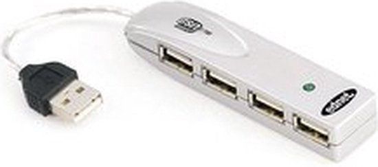 Ednet Notebook USB 2.0 Hub 4 Poorten Zwart/Wit