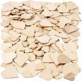 Merkloos Creativ Company B.V. Mozaiek hartjes - 60x - hout - diverse maten 18-30 mm
